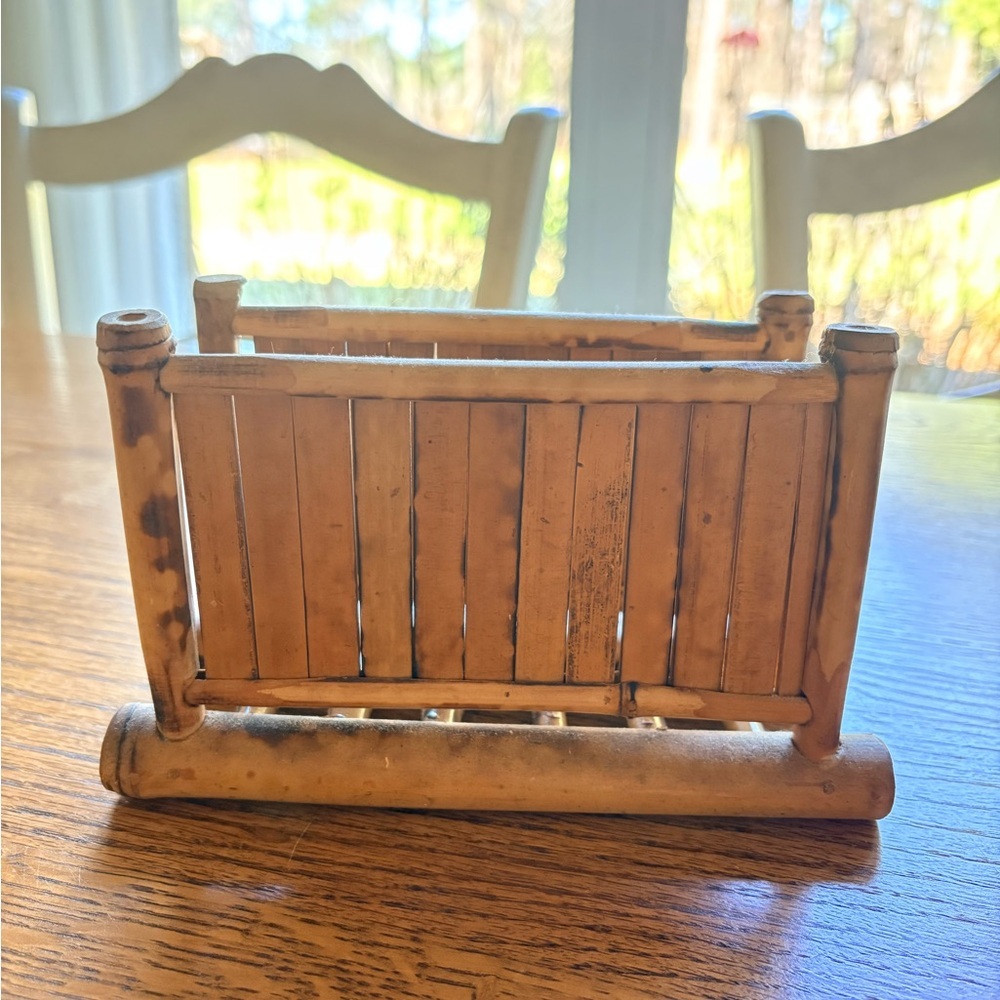 Vintage bamboo letter holder or napkin holder- grandmillenial cottagecore - Picture 9 of 12